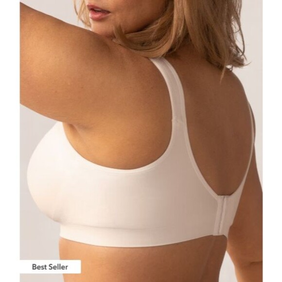 Truekind Womens Sz M Daily Comfort Wireless Shaper Bra w/ Extender Nude 10022 - Picture 9 of 13